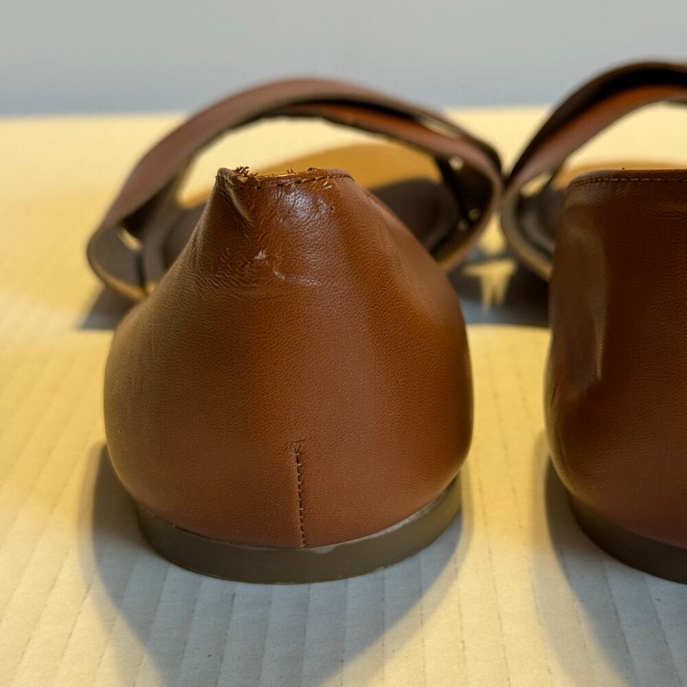 Torrid Women’s Brown Faux Leather Flat Sandals Slip On Criss Cross Open Toe Sz10 - Picture 9 of 9